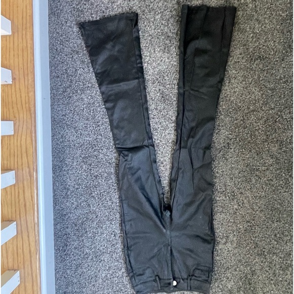 Black Leather flare pants - Picture 1 of 2